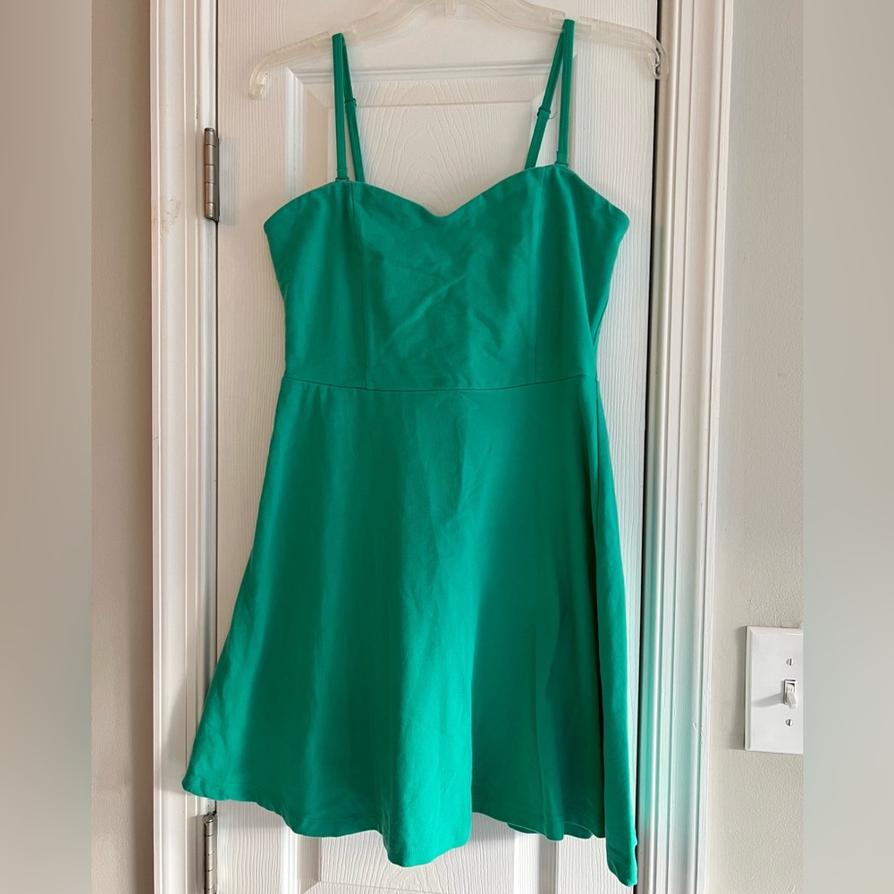 Forever 21 Skater Dress with Removable Straps, Green, Size, L